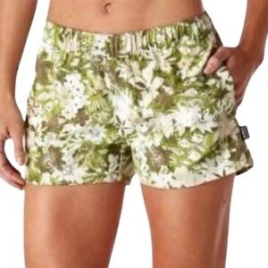 Patagonia Women's Barely Baggies Green Botanical Shorts Women’s XS